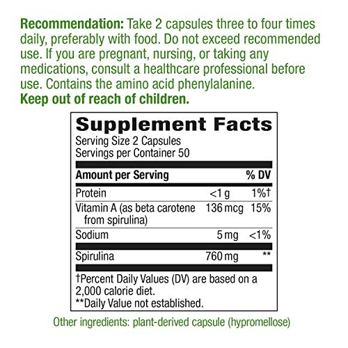 Foto 4 pulgar | Suplemento De Microalgas Con Espirulina De Nature's Way, 760 Mg - Venta Internacional.