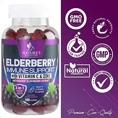 Foto 5 pulgar | Gomitas Nature's Nutrition Immune Support 120 Con Saúco - Venta Internacional.