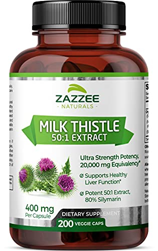 Suplemento De Extracto De Cardo Mariano Orgánico De Zazzee, 2000 Mg, 200 C - Venta Internacional.