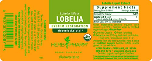 Foto 7 pulgar | Extracto Líquido Herb Pharm Lobelia 30 Ml Para El Aparato Musculoesquelético - Venta Internacional.
