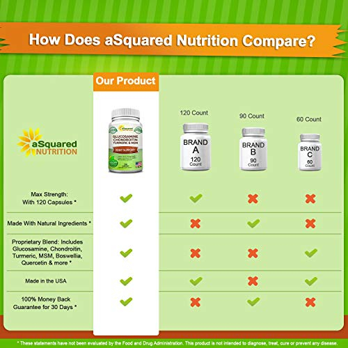 Foto 4 pulgar | Suplemento Asquared Nutrition: Glucosamina Y Condroitina 120 Ca - Venta Internacional.