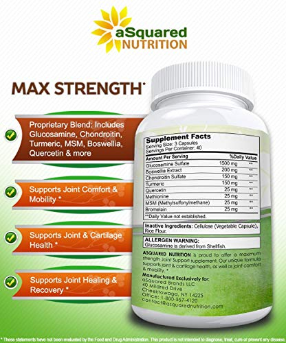 Foto 8 pulgar | Suplemento Asquared Nutrition: Glucosamina Y Condroitina 120 Ca - Venta Internacional.