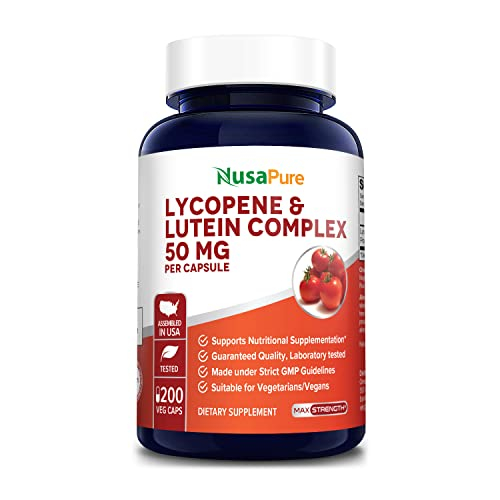 Foto 2 pulgar | Suplemento De Complejo De Licopeno Y Luteína Nusapure 50 Mg 200 Cápsulas - Venta Internacional.