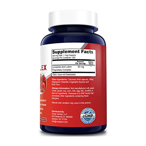Foto 4 pulgar | Suplemento De Complejo De Licopeno Y Luteína Nusapure 50 Mg 200 Cápsulas - Venta Internacional.