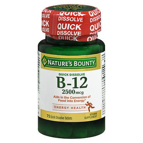 Foto 2 pulgar | Suplemento Nature's Bounty B-12 Quick Dissolve 75 Comprimidos - Venta Internacional.