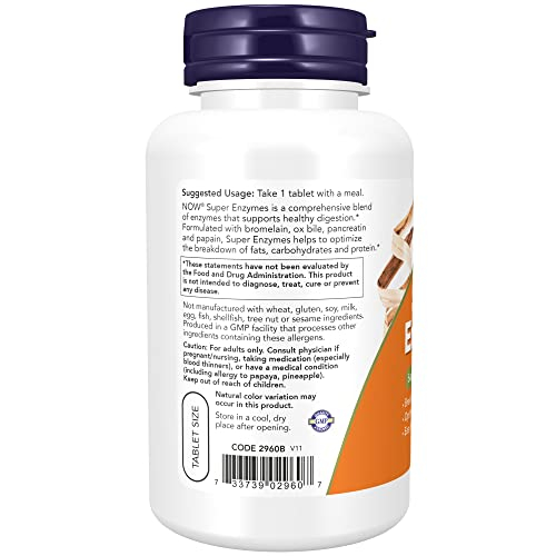 Foto 4 pulgar | Suplementos Now Super Enzymes 90 Comprimidos - Venta Internacional.