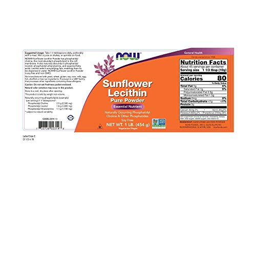Foto 3 pulgar | Suplement Now Lecitina De Girasol En Polvo, 454 G, Con Fosfatidía - Venta Internacional.
