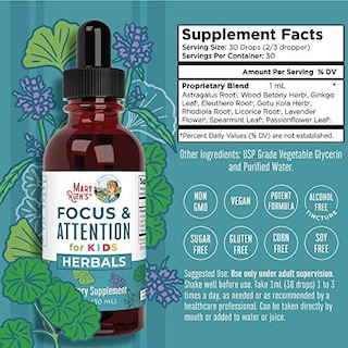 Foto 4 | Suplemento De Enfoque Nootrópico Maryruth Organics Para Niños, 30 Unidades - Venta Internacional.