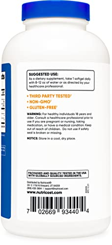 Foto 4 pulgar | Suplemento Nutricost En Cápsulas Blandas De Aceite De Pescado Omega 3, 1000 Mg, 240 Unidades - Venta Internacional.