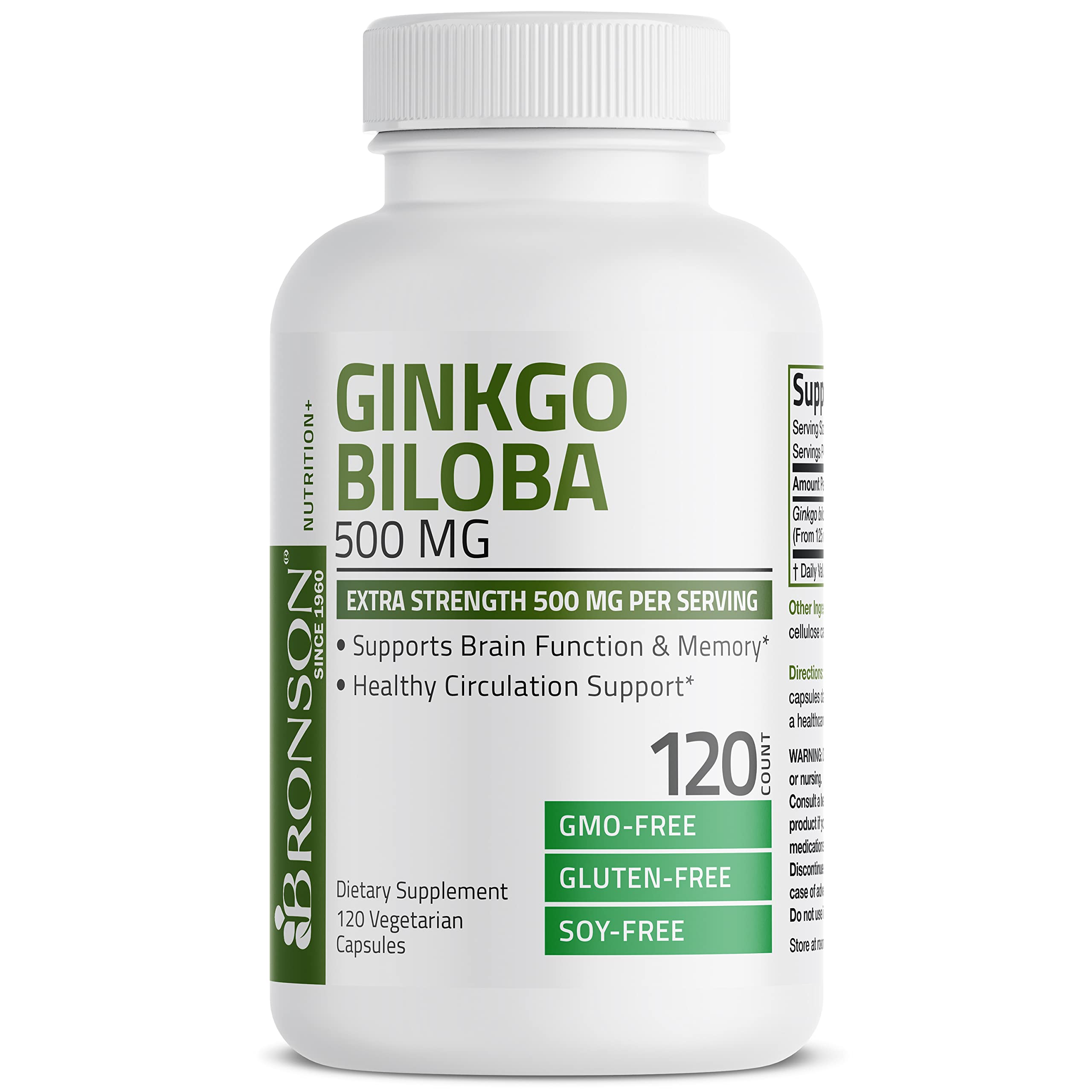 Foto 6 pulgar | Suplemento Bronson Ginkgo Biloba, 500 Mg, Extra Fuerte - Venta Internacional.