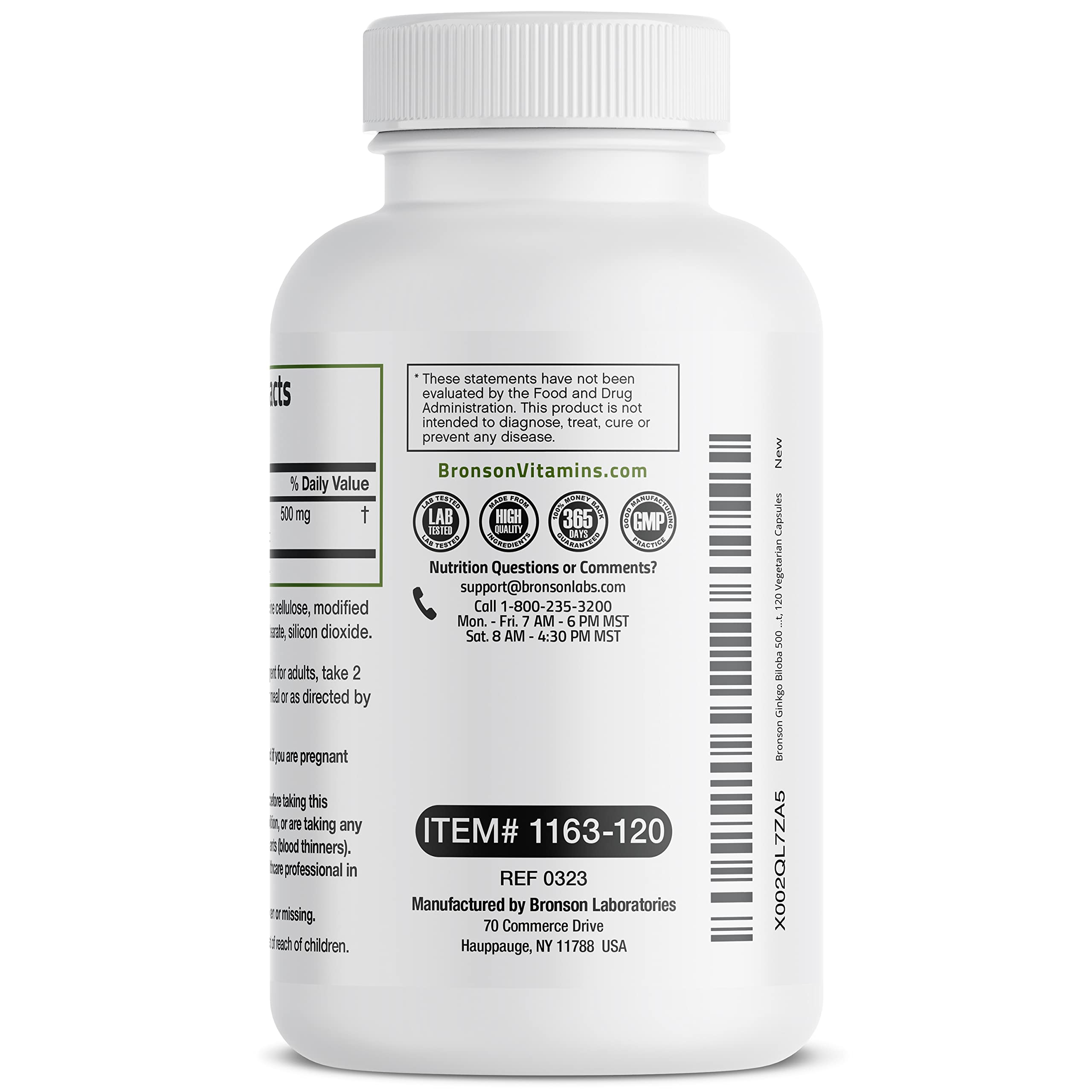 Foto 8 pulgar | Suplemento Bronson Ginkgo Biloba, 500 Mg, Extra Fuerte - Venta Internacional.