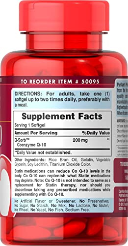 Foto 3 pulgar | Suplemento Puritan's Pride Coq10 De 200 Mg Para La Salud Del Corazón - Venta Internacional.