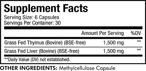 Foto 3 pulgar | Suplemento Codeage Beef Thymus Superfood 180 Cápsulas - Venta Internacional.