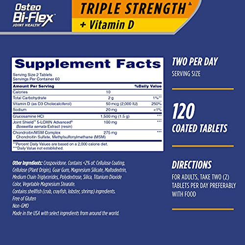 Foto 3 pulgar | Suplemento Osteo Bi-flex Triple Strength (5) Con Vitamina D 120 - Venta Internacional.