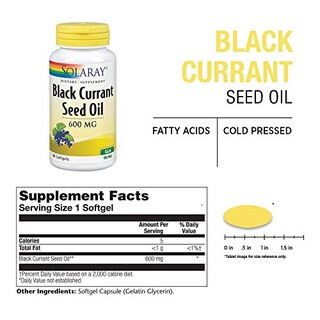 Foto 2 | Suplemento De Aceite De Semillas De Grosella Negra Solaray 600 Mg | 90 Cápsulas Blandas - Venta Internacional.