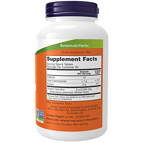Foto 3 pulgar | Tabletas De Espirulina Orgánica Supplement Now Foods 500 Tabletas - Venta Internacional.