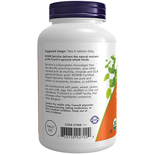 Foto 4 pulgar | Tabletas De Espirulina Orgánica Supplement Now Foods 500 Tabletas - Venta Internacional.