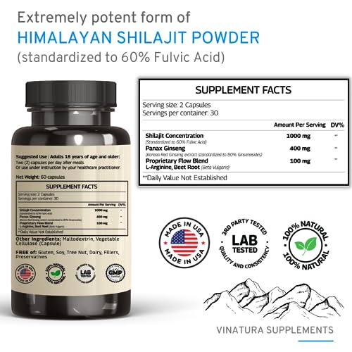 Foto 3 pulgar | Suplemento Vinatura Shilajit Pure Himalayan Con Un 60% De Ácido Fúlvico - Venta Internacional.