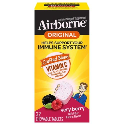 Foto 2 pulgar | Suplemento Airborne Airbone Chewable Berry 32 Comprimidos X 2 - Venta Internacional.