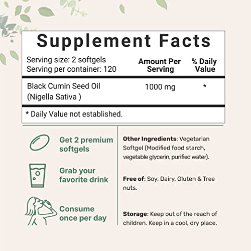 Foto 3 pulgar | Suplemento De Microingredientes De Aceite De Semilla Negra 1000 Mg X240 - Venta Internacional.