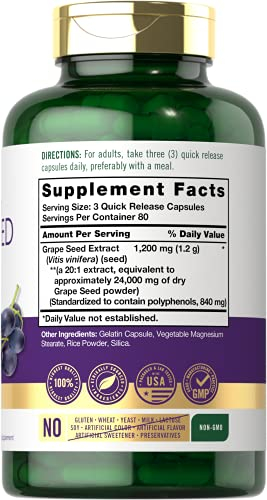 Foto 3 pulgar | Suplemento De Extracto De Semilla De Uva Carlyle, 24 000 Mg, 240 Cápsulas - Venta Internacional.