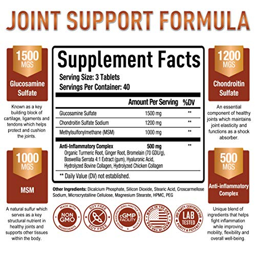 Foto 3 pulgar | Complemente La Glucosamina Condroitina Msm Puramente Óptima Con Tur - Venta Internacional.