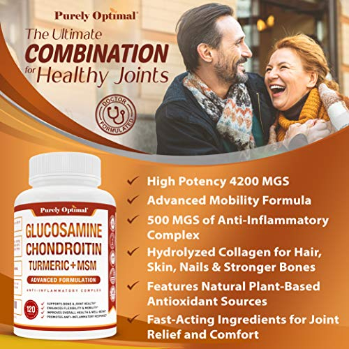 Foto 5 pulgar | Complemente La Glucosamina Condroitina Msm Puramente Óptima Con Tur - Venta Internacional.