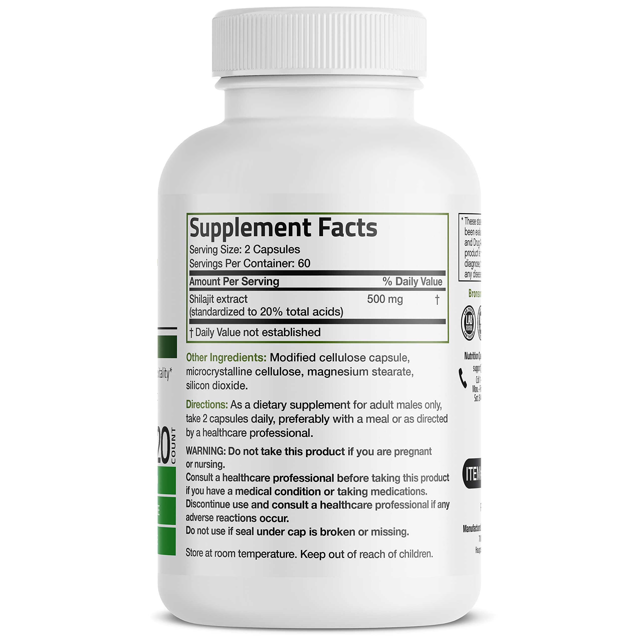Foto 3 pulgar | Suplemento De Extracto De Shilajit De Bronson 500 Mg/porción - Venta Internacional.
