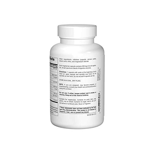 Foto 3 pulgar | Suplemento Source Naturals Essential Enzymes 500 Mg 240 Cápsulas - Venta Internacional.