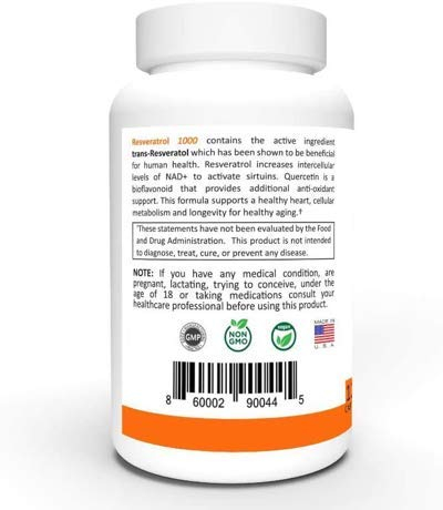 Foto 4 pulgar | Suplemento Cytolyfe Resveratrol 1000 Sirtuin Support 60 Cápsulas - Venta Internacional.