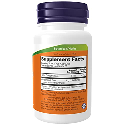 Foto 3 pulgar | Supplement Now Goldenseal Root 500 Mg A Base De Hierbas, 50 Cápsulas Vegetarianas - Venta Internacional.