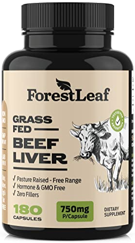 Foto 2 pulgar | Suplemento Forestleaf De Hígado De Res Alimentado Con Pasto 750 Mg 180 Cápsulas - Venta Internacional.