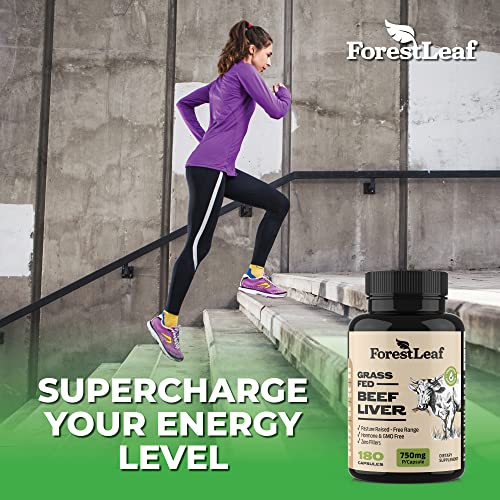Foto 7 | Suplemento Forestleaf De Hígado De Res Alimentado Con Pasto 750 Mg 180 Cápsulas - Venta Internacional.