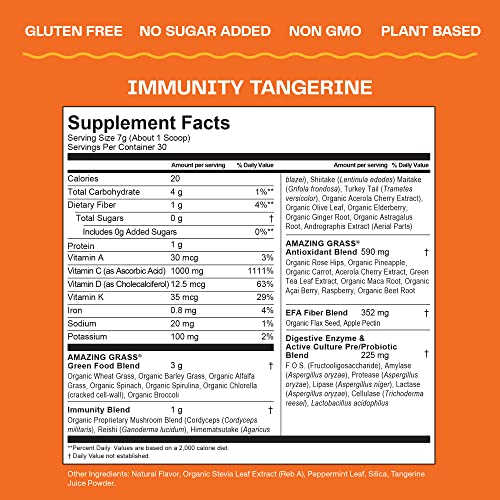 Foto 4 | Super Greens Powder Amazing Grass Immunity, 30 Porciones - Venta Internacional.