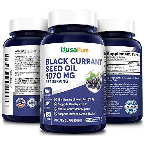 Foto 5 pulgar | Suplemento De Aceite De Grosella Negra Nusapure 1070 Mg Gla 15% 180 Cápsulas - Venta Internacional.
