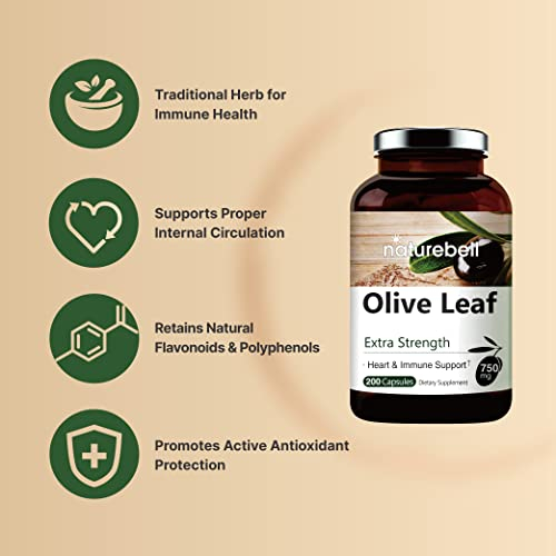 Foto 4 pulgar | Suplemento De Extracto De Hoja De Olivo Naturebell 750 Mg 200 Cápsulas - Venta Internacional.
