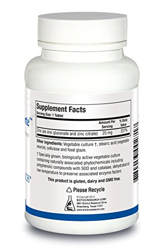 Foto 3 pulgar | Suplemento Biotics Research Zn-zyme Forte Zinc 25 Mg 100 Comprimidos - Venta Internacional.