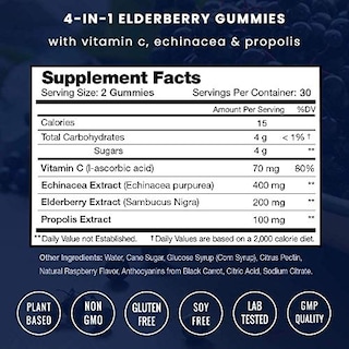 Foto 2 | Gomitas De Vitaminas Nutrachamps Saúco Con Vitamina C 200 Mg - Venta Internacional.