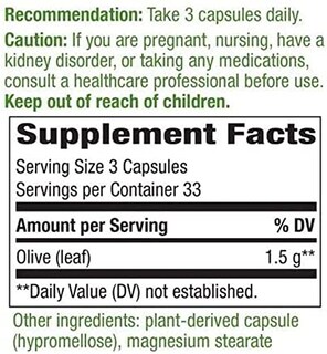 Foto 4 | Suplemento Nature's Way Olive Leaf 1500 Mg 100 Cápsulas - Venta Internacional.