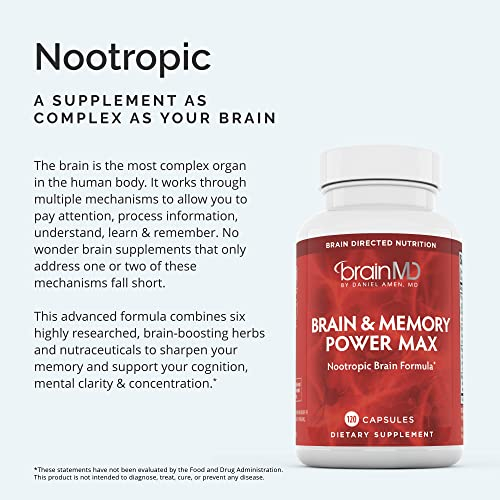 Foto 4 pulgar | Suplemento Brainmd Dr. Amen Brain & Memory Power Max 120 Cápsulas - Venta Internacional.