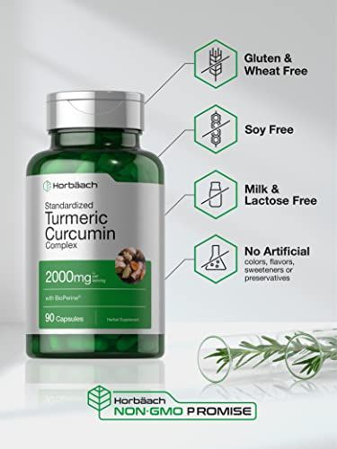 Foto 4 | Suplemento Horbaach, Cúrcuma Y Curcumina, 200 Mg, 90 Cápsulas - Venta Internacional.