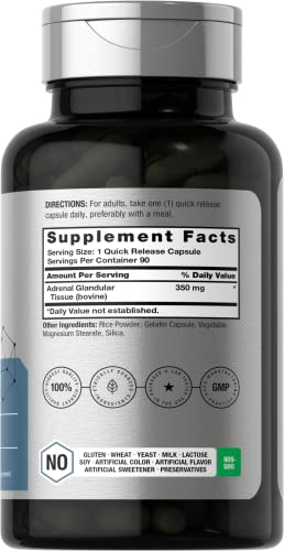 Foto 3 pulgar | Suplemento Horbaach Raw Adrenal Glandular 350 Mg 90 Cápsulas - Venta Internacional.