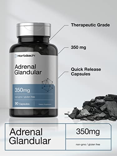 Foto 4 pulgar | Suplemento Horbaach Raw Adrenal Glandular 350 Mg 90 Cápsulas - Venta Internacional.