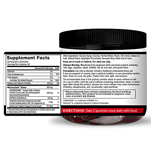 Foto 4 pulgar | Suplemento Force Factor Forebrain Gummies Memory Focus 60 - Venta Internacional.