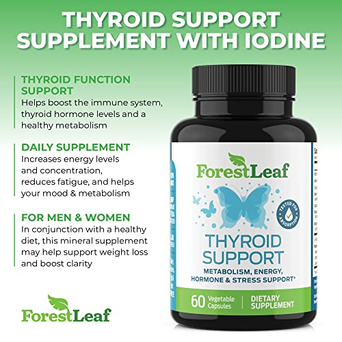 Foto 5 pulgar | Suplemento Forestleaf Thyroid Support Con Yodo, 60 Cápsulas - Venta Internacional.