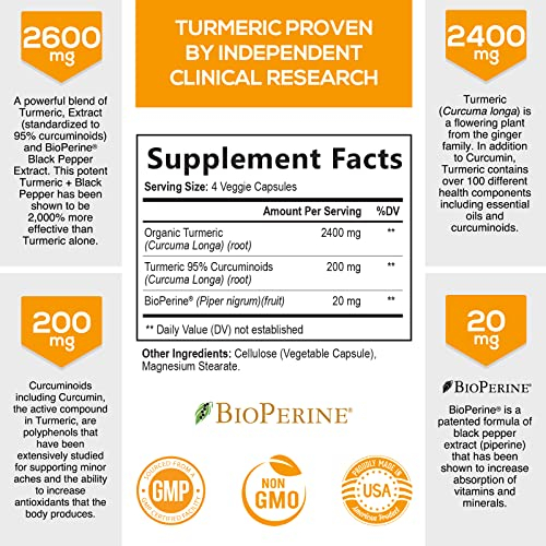 Foto 3 pulgar | Suplemento De Curcumina Con Cúrcuma De Nature's Nutrition, 2600 Mg - Venta Internacional.
