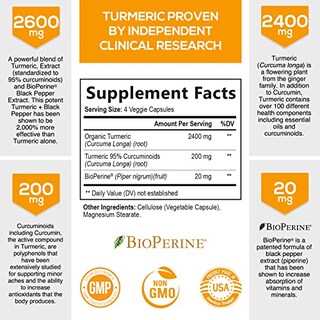 Foto 2 | Suplemento De Curcumina Con Cúrcuma De Nature's Nutrition, 2600 Mg - Venta Internacional.