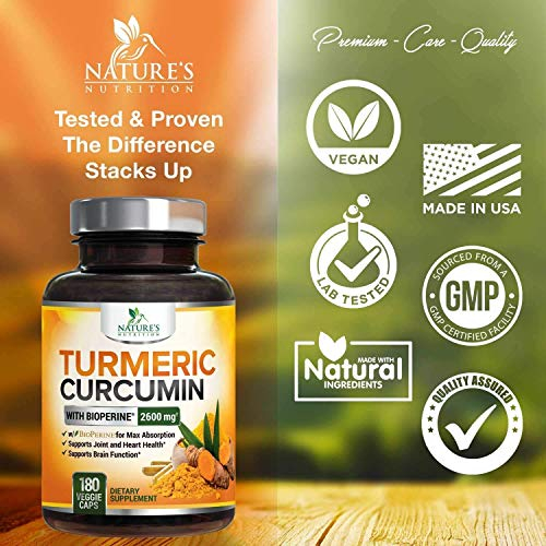 Foto 4 pulgar | Suplemento De Curcumina Con Cúrcuma De Nature's Nutrition, 2600 Mg - Venta Internacional.