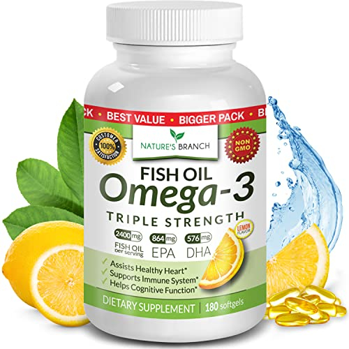 Foto 2 pulgar | Píldoras De Aceite De Pescado Omega 3 Nature's Branch 2400 Mg 180 Cápsulas - Venta Internacional.