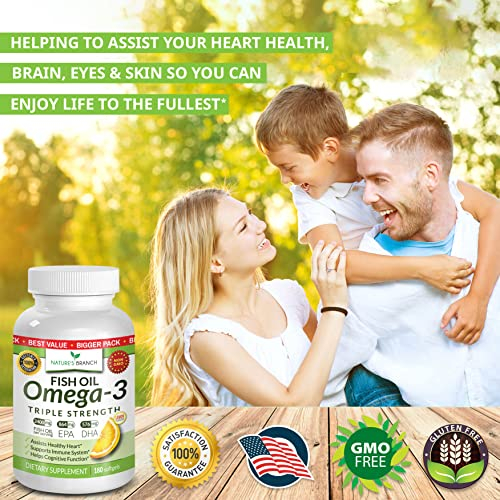 Foto 4 pulgar | Píldoras De Aceite De Pescado Omega 3 Nature's Branch 2400 Mg 180 Cápsulas - Venta Internacional.